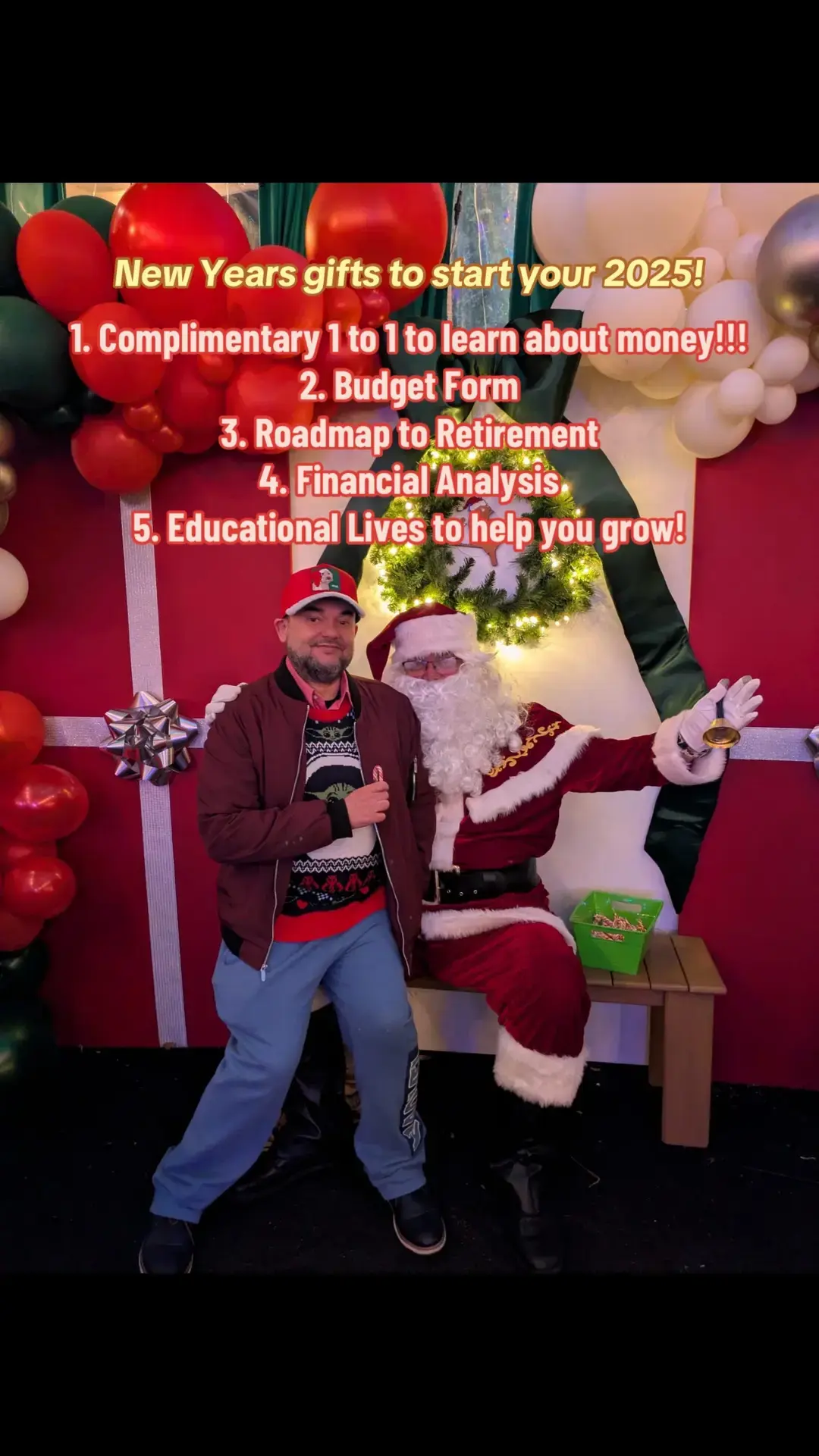 2025 is the year to start learning about money, the year to grow your money, and to get out of your comfort zone!!  1. Complimentary 1 to 1 to learn about money 2. Budget Form 3. Roadmap to Retirement 4. Financial Analysis 5. Educational Lives to help you grow! #FinancialServices #FinancialTip #MakingFinancialServicesFun #GrowYourMoney #CompoundInterest #RulesOfMoney #TaxFreeRetirement  #ProtectYourMoney #LuisCharisma