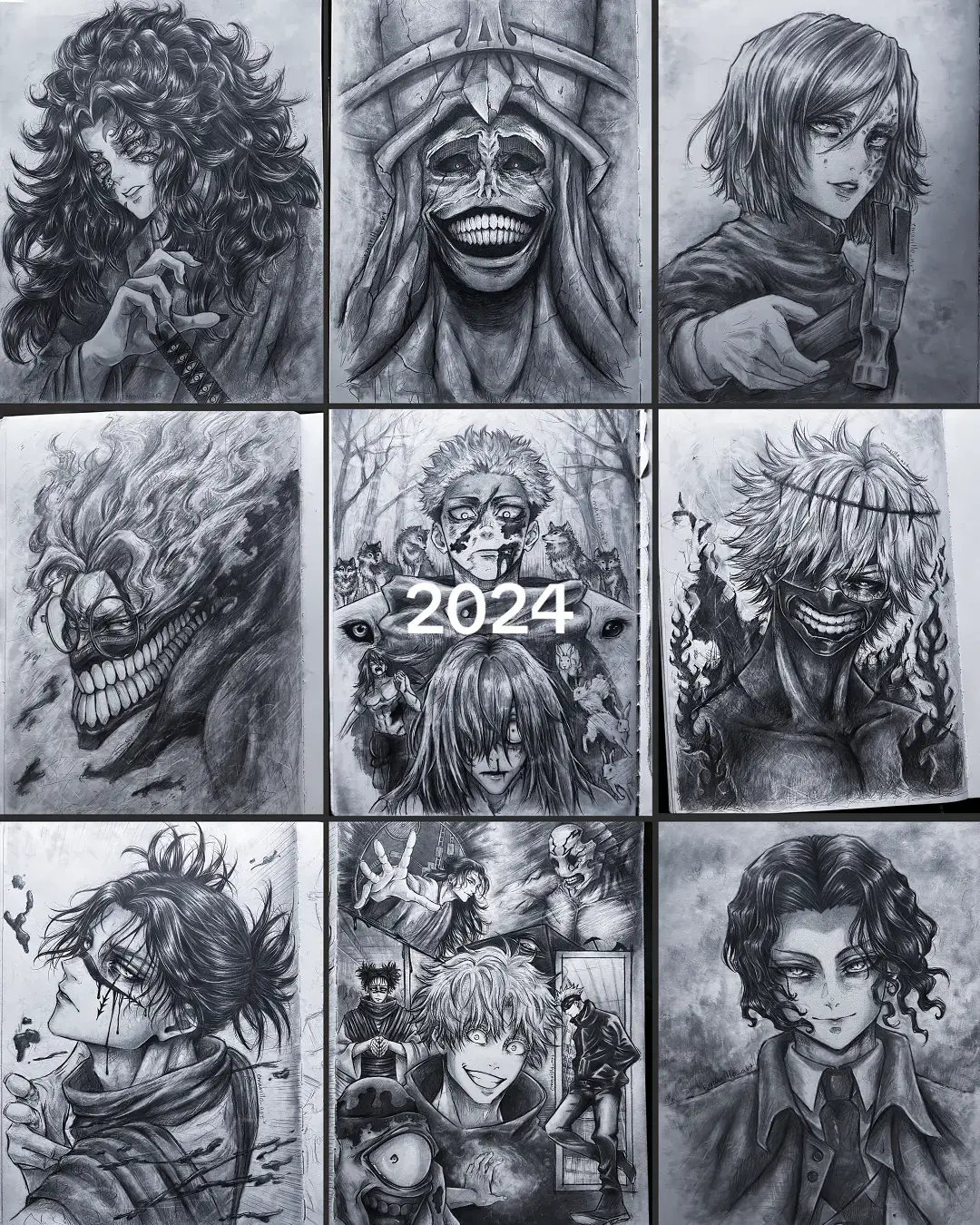 It was hard to pick 🤍 I can’t wait to draw stuff from some of the animes coming up this year 😌 #jjk #demonslayeredit #demonslayer #dandadan #sololeveling #nobara #yuji #mahito #tokyoghoul #choso #muzan #shibuyaarc #shibuya #anime #manga #mangaka 