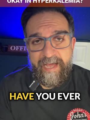 Can You Use LR in HyperK? Facts: • LR contains 4 mEq/L of potassium • Plasmalyte has 5 mEq/L Why it's safe: 1. Cellular Potassium Exchange: • Most K+ is intracellular • Acidosis forces K+ out of cells 2. Normal Saline Drawback: • Causes hyperchloremic metabolic acidosis • Acidosis → more H+ in cells → more K+ out of cells • Worsens hyperkalemia! 3. LR Advantage: • Mild alkalemic effect • 4 mEq/L K+ negligible compared to total body K+ • Doesn't worsen acidosis or hyperkalemia Remember: Balanced solutions like LR are often better for hyperkalemic resuscitation than normal saline! What's your practice for hyperkalemic patients? Comment below! 👇 #emergencymedicine #Hyperkalemia #CriticalCare #resuscitation #nephrology #FOAMED #MEDED