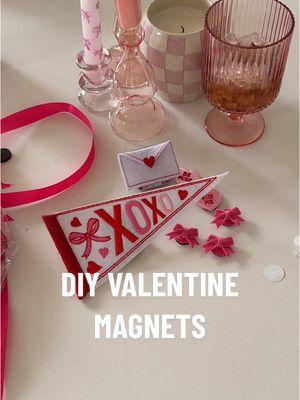 VALENTINE MAGNETS❤️🎀 I thought my hair clip would be perfect for magnets  too!!! I’m a sucker for valentines🥹😍🩷 who remembers my hair clip versions?? #craftymom #momlife #mom #diymom #momcraft #craftsformoms #diycraft #valentines #galentinesday #ValentinesDay #funmom #craft #crafty #DIY