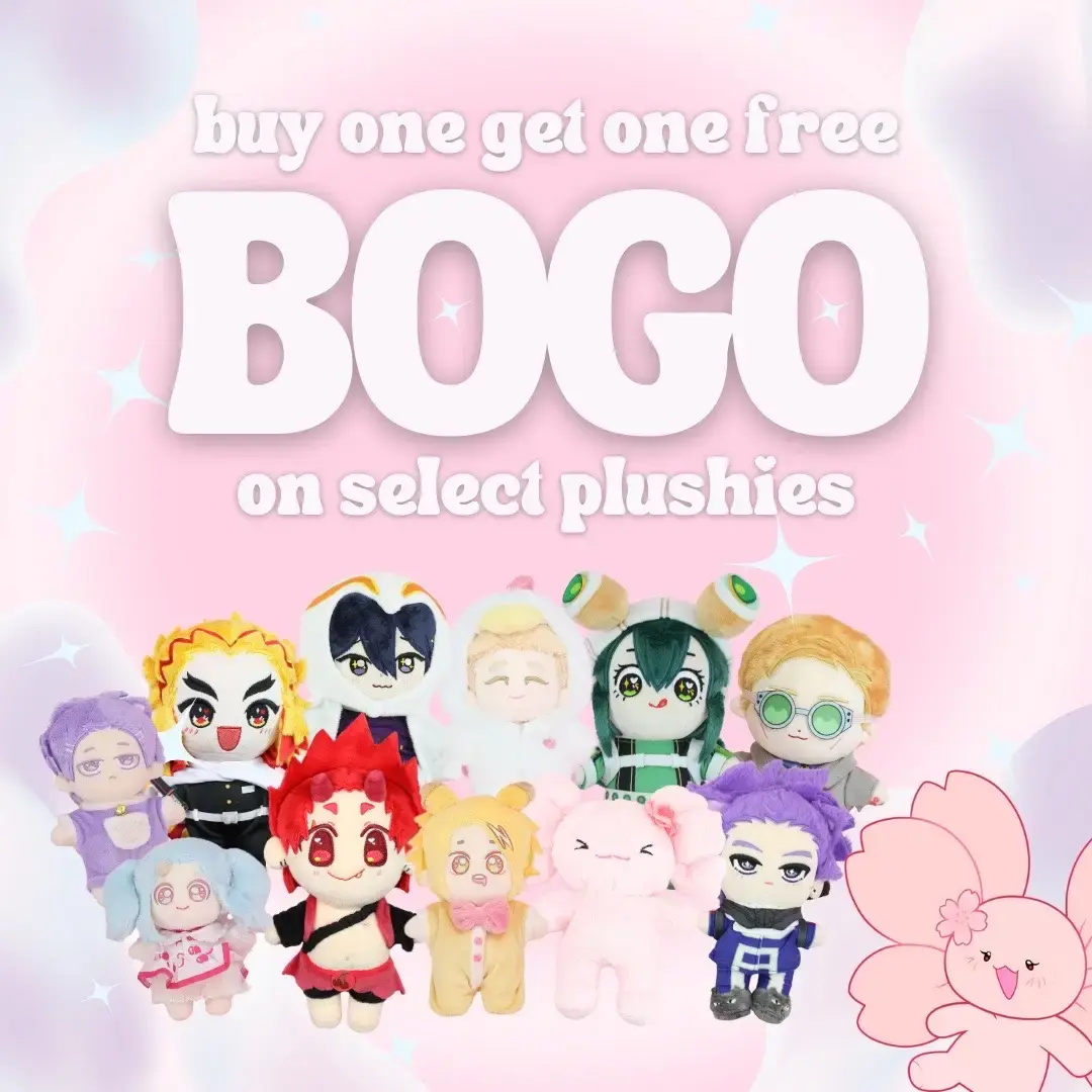 Why stop at one plushie when you can take home two for the price of one? 🥹💖 Treat yourself (or a friend!) to double the cuteness! Make sure to add both plushies to your cart so you can score this amazing deal!  Only the plushies shown in the picture are included in this deal! SALE ENDS JAN 17TH 🌸💗  #bogosale #animedoll #animeplushie #agijagishop #animeplush #rengoku #nanamikento #froppy #tamakiamajiki #shinsohitoshi #mhaeri #denki #keigotakami