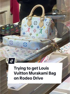 Trying to get Louis Vuitton Murakami re-edition collection on Rodeo Drive #lv #louisvuittonbag #murakami #rodeodrive #y2k #designer #losangeles #lvbag #takashimurakami #louisvuittonmurakami #y2kaesthetic #beverlyhills #speedy #pochette 