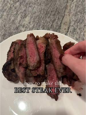 The easiest and delicious steak tutorial 🥩 🤤  Take the steaks out of the fridge 30 minutes before cooking!  -medium high heat with oil  -salt and pepper steaks -cook for 6 minutes (do not touch) -flip steaks -immediately add in butter, garlic and thyme -once butter has melted, start basting  -continue cooking for 6 minutes -take off heat and let sit for 10 minutes -enjoy! #steak #steaktiktok #steaktok #steakdinner #howtocook #Recipe #recipeideas #fyp 