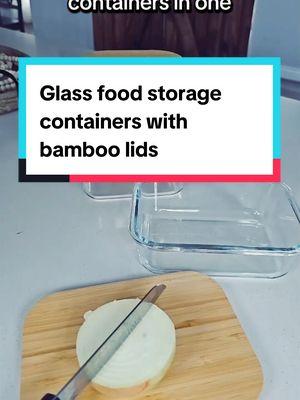 Glass wooden food storage containers with bamboo lids.  #glassstoragecontainers #ValentinesDay #glasscontainers #bamboolids #cuttingboard #foodstorage #valentinesdaygiftideas #tiktokshopyearendsale #newyearnewaura #tiktokshoplastchance # #ValentinesDay 