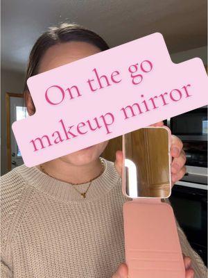 The best compact makeup mirror! #mirror #compact #makeuphacks #makeup #onthego #workinggirl #travelmirror #MomsofTikTok #moms #makeuptips #compactmirror 