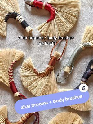 altar brooms / small body brushes are back for made to order! If you don't see the cord color listed, chances are I have it so let me know and I'll check and drop it in. 😇  #ValentinesDay #valentinesdaygift #ritualtools #handmadegifts 