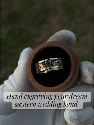 14k Yellow gold wedding band, now available in the custom band builder on my website! #dixonwesternluxury #fyp #foryoupage #handmade #ring #weddingband #weddingtiktok #wedding #weddingtok #marriage #westernfashion #westernwedding 