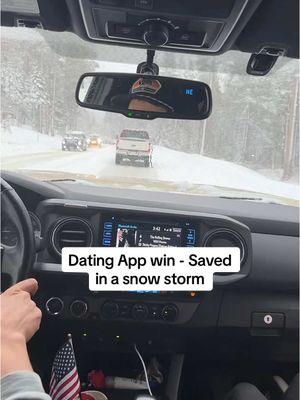 That time you got stuck in a snowstorm heading back to Tahoe but your bumble match saves the day. Both my mom and I had to leave our cars and hop in with good ole’ Alan. New slogan - Bumble it’s the new AAA 😂 Literally can’t make this shit up! Good thing I packed snacks! #bumblesuccessstory #datinginyour30s #bumbleorbust #snowstorm #snacks #AAA #cantmakethisup #tahoe #safetravels #lawdhammercy 