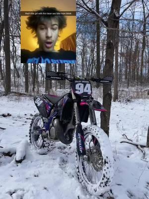 You know it (he didn’t consent to being in a TikTok) #ingodwetrust #real #relatable #beviral #clean #dirtbike #yamaha #yz125 #motogirl #girl #motocross #snow 