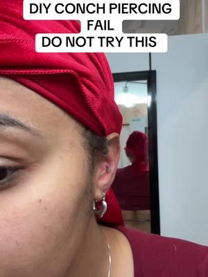 Have you ever done your own piercings at home? My bf got me this for Christmas because conch piercings are $70 in DC and that doesn’t include the earring lol #conchpiercings #conch #earrings #piercings #diybeauty #diyfail #flatbackearring #ouch #jewlery 