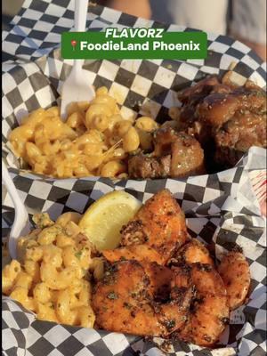 New year, same cravings 😋 Flavorz is known for their soul food styled cajun mac & cheese and they're bringing it to Phoenix this season! BUT, the best part— choose your style of protein from oxtail, jerk chicken, or seafood! They also carry other soul food noodle and rice dishes, perfect to satisfy all your cravings! 😋 #foodieland #foodielandphoenix #familyfriendly #foodfestival #phoenix #arizona #azeats #thingstodo #cajun #cheesy #seafood #oxtail