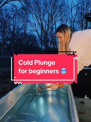 Cold plunging for beginners 🧊🥶 #fyp #fyppp #foryourpage #foryoupageofficiall #ice #winter #coldplunge #MentalHealth #snow #coldtherapy #benefits #therapy #frozen #icequeen #resilience #selfimprovement #happy #wimhof #beginner 