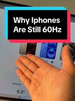 The real reason why most IPhones are still 60hz #carterpcs #tech #techtok #techfacts #iphone #apple #ios #iphone16 