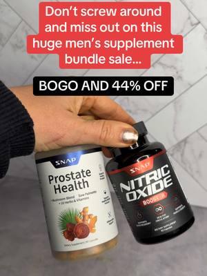 BIG SALE on 2 of the most popular men’s health supplements 💪🤑 #newyearnewaura #prostatehealth #nobooster #nitricoxide #nitricoxide #supplements #menoftiktok #menshealth 