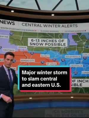 The first major winter storm of the year is expected to bring heavy snow, ice and bitter cold to parts of the central and eastern U.S. late this weekend. Meteorologist Rob Marciano is tracking its path and timing. #news #weather #weathertok #winter #snow #storm #cold #freezing #ice #eastcoast #midwest 