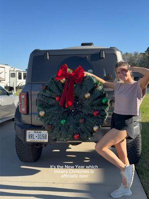 Should I do a new years tire wreath? ##bronco##newyears##campergirl##cleaning 