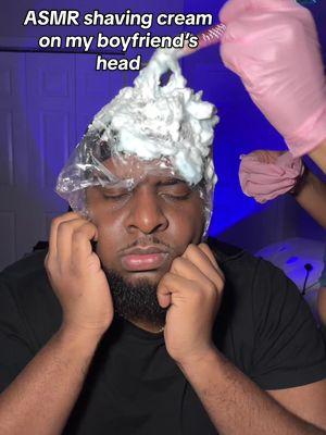 His head is my mic 🥰 #asmr #asmronbf #shavingcreamasmr #asmrshavingcream #randomasmr #realpersonasmr #asmrcouples #mylesandchelseaasmr #mylesandchelsea 