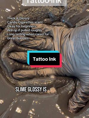 This #TattooInk #Slime was inspired by my sister in law @Ro ✨ who is a fabulous #tattooartist in #NYC! #thickandglossyslime #makingslime #glossyslime #candycigs 