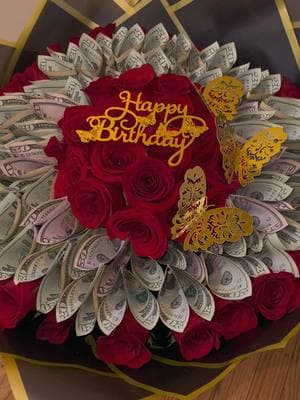 50 Real Rose/Money Bouquet 🌹🫶🏻 #paratii #fypシ゚viral #emprendimiento #arreglosflorales #rosasrojas #happybirthday #cumpleaños #flores #rosas #dinero #notapro #empezando 