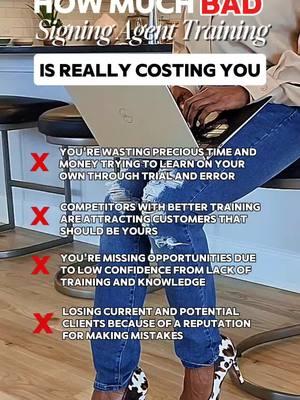 🚨 How much is bad training really costing you? 🚨 If you’re trying to build your signing agent business, the wrong training - or no training - can hold you back in ways you don’t even realize: 💸 Wasting time and money on trial and error 📉 Competitors with better training are getting the signings YOU should have 😕 Low confidence = missed opportunities ❌ Mistakes = lost clients and a damaged reputation It’s time to STOP spinning your wheels and start investing in the right training! My Signing Agent Advanced Training Program will give you the tools, confidence, and knowledge you need to succeed - and fast! ✅ Learn how to: * Avoid costly mistakes * Attract more clients * Grow your business to reach financial independence! 🔥 Don’t let another year pass you by!  Invest in yourself today and watch your business soar! #notarytip #signingagentbasics #publicnotary #notarypubliclife #notarymentor #notaryboss #signingagenttraining #mompreneur #signingagent #notarysigningagent #loansigningagent #sidehustle #notarytok 