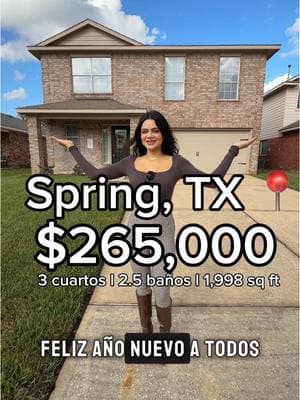 Hermosa casa en Spring, TX en tan solo $265,000 🤩 Es de 3 cuartos, 2.5 baños y un game room. Los pisos, alfombras y electrodomésticos son completamente nuevos ✨ Comenta ma palabra información para enviarte los requisitos para la compra de tu casa 🏡 #houstonrealtor #houstonrealestate #houstonrealestateagent #texasrealtor #texasrealestate #texasrealestateagent #primercompradordecasa #casashouston #firsttimehomebuyer #texasrealestateagent #houstonhomes #springtxrealtor #texashomes #karinanajera #karinanajerarealtor #viralvideos #viraltiktok #fyp #realtorsoftiktok 