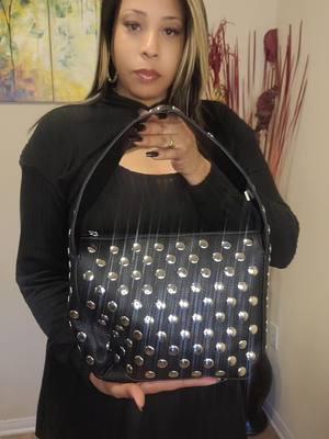 This studded bag is amazing. The quality is chefs kiss. The thick band is a plus. Comes in two colors. Run don't walk #studdedbag #handbag #shoulderbag #leatherpurse #studded #tiktokshopfinds #fypシ #fashion #fashiontiktok 