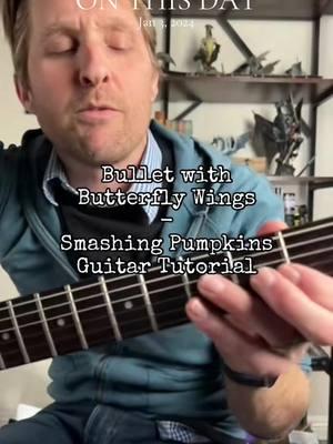 #onthisday Bullet with Butterfly Wings Smashing Pumpkins Guitar Tutorial #guitartok #howtoplayguitar #guitartutorial #guitarlesson #90srock #billycorgan 