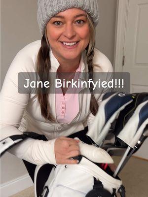 In the land of wirkins…. We’re all just a girl with some kinda bag 🤭  #janebirkin #janebirkinfyingbag #janebirkininspired #janebirkinstyle #birkinbag #golfbag #girlgolfer #golfbirkin #golflife #birkinlife 