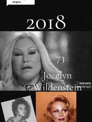 Replying to @Lester #CapCut Jocelyn Alice Wildenstein (née Jocelyne Périsset;  September 7, 1945, 1940 – December 31, 2024) was a Swiss socialite known for her extensive cosmetic surgery, which created a cat-like facial appearance; her 1999 high-profile divorce from billionaire art dealer and businessman Alec Wildenstein.  She was introduced to Alec N. Wildenstein, of the family of wealthy art dealers, by Saudi arms dealer Adnan Khashoggi at a shooting weekend at the Wildenstein African ranch "Ol Jogi" in 1977. Périsset and Wildenstein eloped to Las Vegas on 30 April 1978. They had two children together. They  divorce in 1999 it was not amicable. Jocelyn walked in on her husband and a 21-year-old Russian model in her bedroom at the Wildenstein New York City home, and he threatened Jocelyn with a gun. This resulted in a night in jail for Alec Wildenstein. The presiding judge, Marilyn Diamond, received death threats in the mail during the proceedings. During her divorce, the judge stipulated that she could not use any alimony payments for further cosmetic surgery. Wildenstein had extensive cosmetic surgeries to her face. Her cat-like appearance led media outlets to nickname her "Catwoman", "The Lion Queen", and "The Bride of Wildenstein". She denied having excessive plastic surgery, citing her Swiss heritage, but admitted to a multimillion dollar surgery to make her eyes more cat-like, which she did with her husband. According to Alec Wildenstein, "She was thinking that she could fix her face like a piece of furniture. Skin does not work that way, but she wouldn't listen". Wildenstein was known for having lived her life in an extravagant manner. She once calculated her yearly telephone bill at $60,000 and food and wine costs at $547,000. Wildenstein received $2.5 billion in her divorce settlement (although this amount has been rumored to be as high as $3.8 billion and $100 million each year for the following 13 years.  🥀🕊️Wildenstein died from a pulmonary embolism at a hotel in Paris, on December 31, 2024. #jocelynewildenstein #catwoman #cosmeticsurgery #famousdeaths🥀  NOTE ABOUT AGE:  Her birthday had proved hard to track down, as she gave reporters different dates. Klein told AFP that she died at age 79, while other outlets reported that she was 84 at the time of her death. 