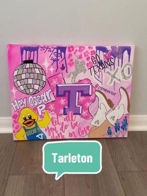 On ye tarleton! Whos next?? #collegecanvas #tarleton #preppyartwork #dormdecor #oscarp #texas #stephenville #preppydorm 