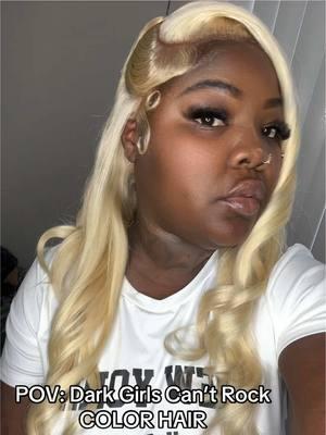 WHO SAID DARK GIRLS CANT ROCK BLONDE HAIR #fyp #hairtok #hairstyle #atlantastylist 