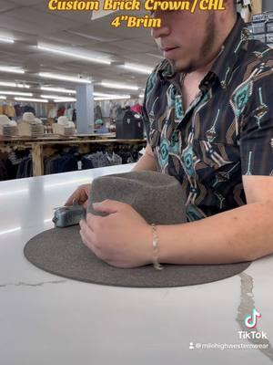 Texana 4X RDR Color Stone Horma Personalizada Brick Crown / CHL Brim Cortada A 4 Pulgadas! @Mile High Western W Thornton #hatshaping #cattleman #sinaloa #minnick #malikai #shaper #brick #milehighwesternwear #jb #chl #coolhandluke #thorntoncolorado #denvercolorado 