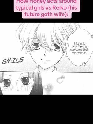 She loves him when he’s being himself and not putting up a childish front #ohshc #ouranhighschoolhostclub #honeysenpai #reikokanazuki #ohshcmanga #itoldyouweneededmoreglitter 