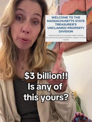 $3 billion is the amount of money in unclaimed funds just in the state of Massachusetts. If you live here go to: findmassmoney.com and see if you have money you’ve left behind. If you’re in another state Google unclaimed money website. Good luck. #findmassmoney #unclaimedfunds #lostmoney 