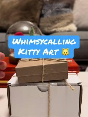 Whimsycalling Kitty Art 🐱 #whimsycalling #polymerclay #holidaycat #sculptedart #artistfeature #collectibleart #artunboxing 