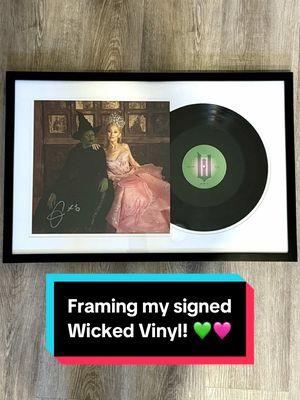 Finally got my signed Wicked Vinyl insert framed! This always takes me *FOREVER* & stresses me TF out because I am a perfectionist, but she turned out PERFECT!! A prized possession of mine. 💚🩷🧹🫧 LMK if you want the link for the frame! It is SO good! 🥰 #wicked #wickedmovie #wickedthemusical #vinylcheck #vinyl #arianagrande #cynthiaerivo #wickedmusical #arianator #signedvinyl @Wicked The Soundtrack @Wicked Movie @arianagrande @Cynthia Erivo @WICKED the Musical #noonemournsthewicked 