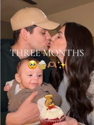 THREE MONTHS 🥹🧁🫶🏽✨ #monthlymilestone #babyboy #firsttimeparents #3monthsold #firsttimemom #newmom #MomsofTikTok #babytok 