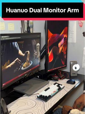 If you work from home this is a MUST have!! @HUANUO love love!! I work from home 3 days a week & this is going to make everything better. #dualmonitor #workfromhome #officespace #huanuo #mademyyear #spotlightfinds #deals #TikTokShop #monitorarm #desksetup #gaming #GamingSetup #pc #dualmonitorarm #musthave