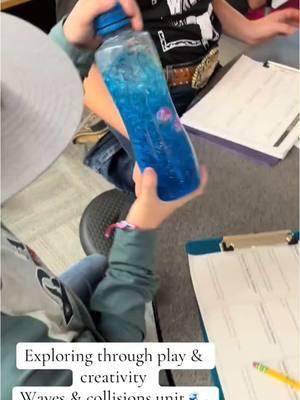 I love to let them explore before teaching the explanation and elaboration of the concepts! So fun 🌊  I have personal social media permissions for all of my students. Their parents are on my tik tok 💛  #learningthroughplay #teachersoftiktok #sciencelesson #lessonideas 