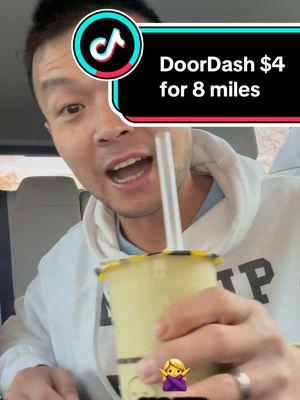 DoorDash $4 for 8 miles #doordash #tips #dasher #boba #waffles #ubereats #grubhub #delivery #dash #denver #colorado #happylemon 