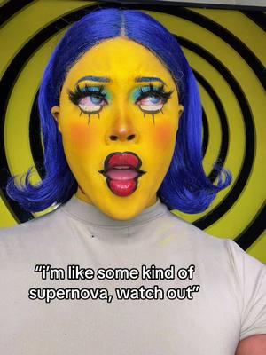 i’m like some kinda of supernova 💫🌀 #watchout #thesimpsons #imlikesomekindofsupernova #trippyvisuals #supernova #yellow #blueeyeshadowlook 