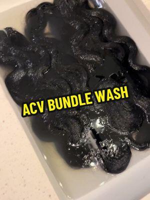 Acv rinse on these new bundles I purchased from TikTok shop. Bundles from @Wequeen store The hair cleaned really well, the bundles shampooed and conditioned well along with dried well. There was minimal shedding and no smell afterwards. Haven’t installed but passed the heat test and held a curl and straightened well. #fyp #nailsbynuk #viraltiktok #trending #wequeenhair #wequeen 