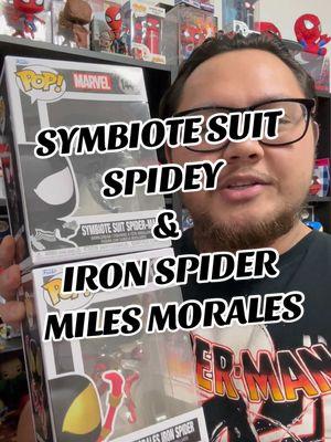 SYMBIOTE SUIT SPIDEY & IRON SPIDER MILES MORALES #funkopops #funkopop #funkoaddict #funkocollector #collector #marvel #marvelcomics #spiderman #peterparker #symbiotesuit #ironspider #milesmorales #fypシ #foryou #viral #trending 