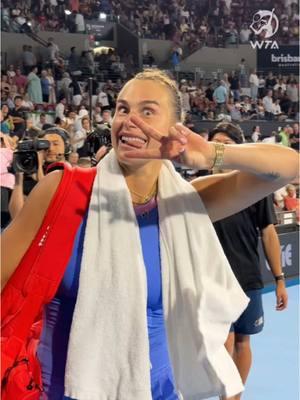 From start to finish, @Aryna Sabalenka is headed back to the finals in Brisbane! 😤 #WTA #BrisbaneTennis #ArynaSabalenka 