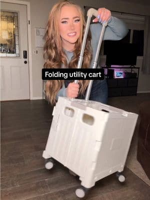 This collapsible folding utility cart has soooo many uses and is so practical! #foldingutilitycart #collapsablestorage #shoppingcart #tiktokshopfinds #practicalgoods #storage 