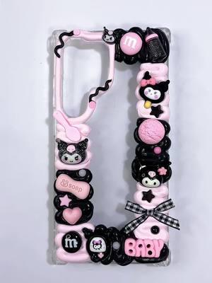 ✨Black and Pink Kuromi Handmade Decoden Phone Case #asmr #decoden #decodenphonecase #creamglue #decodencase #phonecase #handmade #DIY #fyp #usa #cheror #lovedeco #kuromicore #kuromiandmymelody #kuromicosplay  #sanrio #kuromi #melody #pochacco #cinnamon #pompompurin #sanriocore #gudetama #hellokitty 