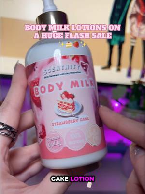 Make sure to grab some before their gone because at these prices they’re getting snatched up quick! 🍓 🍰 💕 #scentnity #bodylotion #scentnitystrawberryshortcake #skincare #sweetsmells #smellgoodfeelgood #smellsgood #TikTokShopLastChance #TikTokShopNewYearNewAura #spotlightfinds 