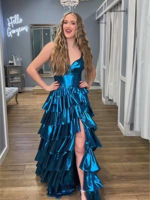 Teal or magenta? Which color is your favorite?!  - - #promdress #metallicdress #prominspo #prom2025 @@abs💌