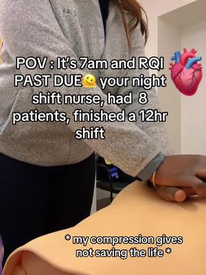 I was so tired after this shift good thing it’s a mannequin 🫣🫠 #trending #fyp #rqi #cpr #hospital #inservice #msn #rn #lpn #nightshiftnurse #nightshift #nursehumor #nurselife 