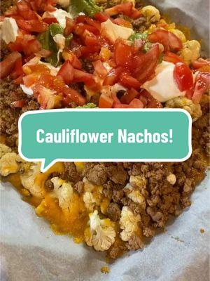 Cauliflower Nachos! Simply delicious! Make sure you save this and share it with someone you love! Comment easy for access to all of our recipes! #cauliflowerrecipes #nachos #ketoforweightloss #teamterryketo #fyp